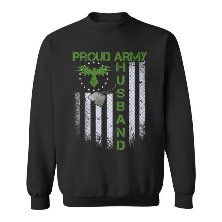 Vintage Retro Flag Proud Army Husband Dog Tags Military Gift  Sweatshirt
