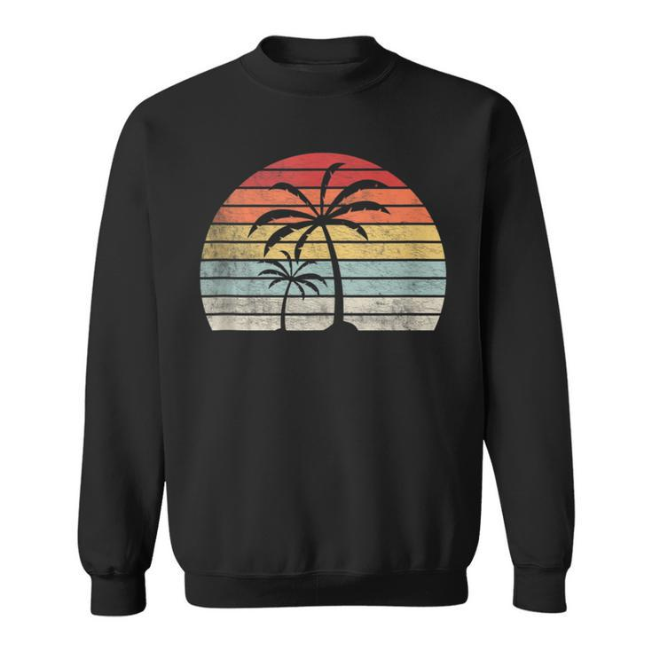 Vintage Retro Palm Tree  Tropical Beach Summer Vacation  Sweatshirt