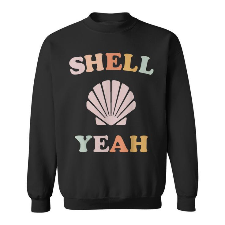 Vintage Retro Shell Yeah Beach Tropical Vacation Gifts  Vacation Funny Gifts Sweatshirt