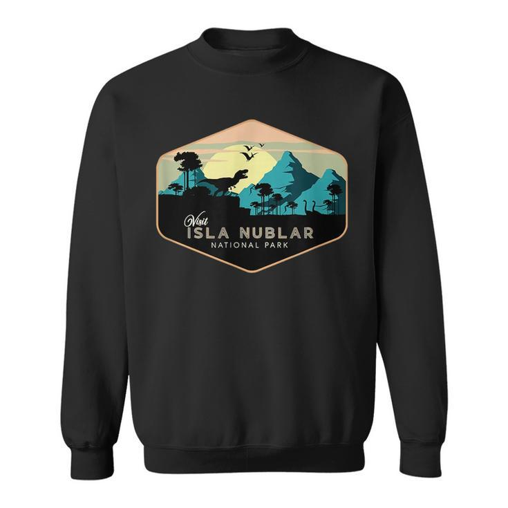 Vintage Retro Visit Isla Nublar National Park Dinosaur Sweatshirt