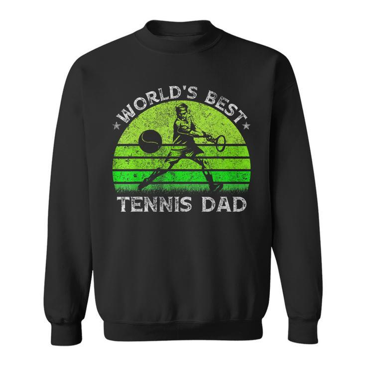 Vintage Retro Worlds Best Tennis Dad Silhouette Sunset Gift  Sweatshirt