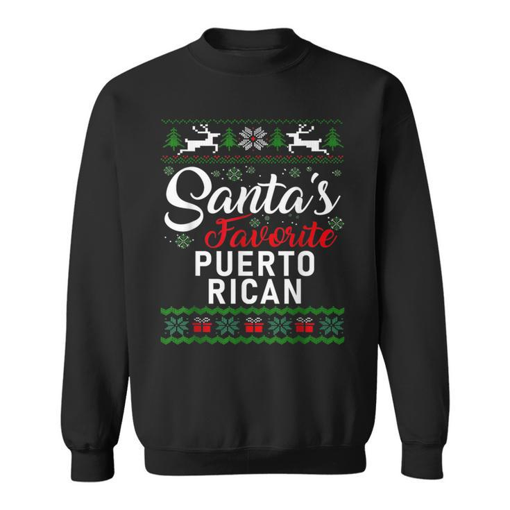 Vintage Santa Claus Favorite Puerto Rican Christmas Tree Sweatshirt
