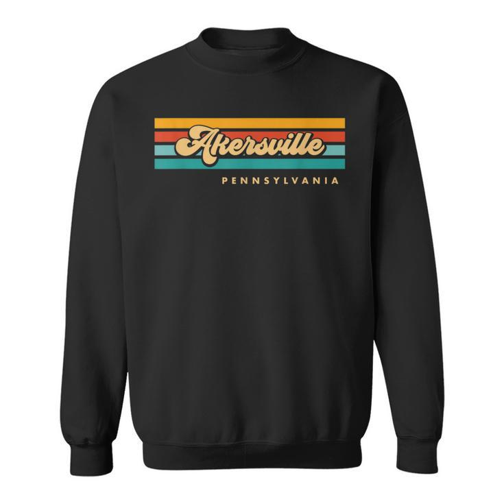 Vintage Sunset Stripes Akersville Pennsylvania Sweatshirt