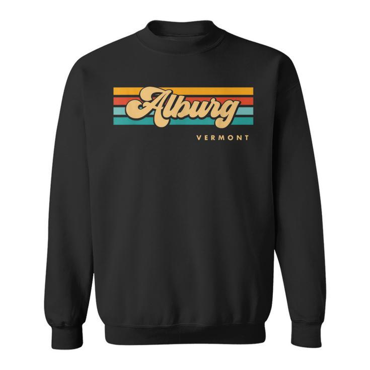 Vintage Sunset Stripes Alburg Vermont Sweatshirt