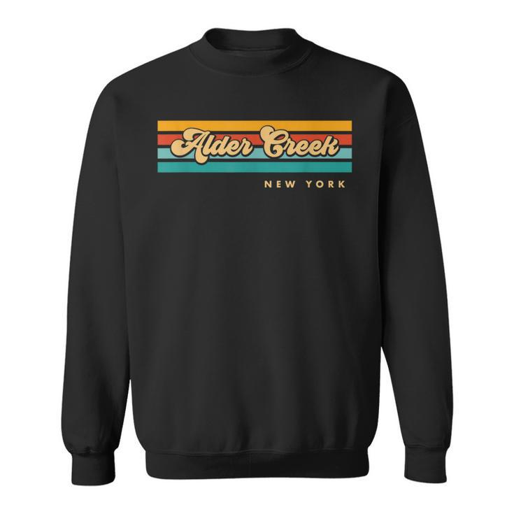 Vintage Sunset Stripes Alder Creek New York Sweatshirt