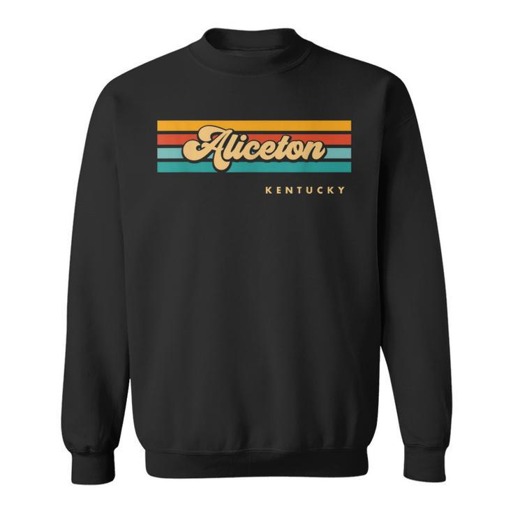 Vintage Sunset Stripes Aliceton Kentucky Sweatshirt