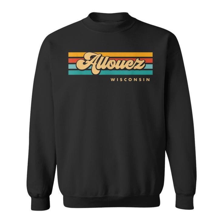 Vintage Sunset Stripes Allouez Wisconsin Sweatshirt