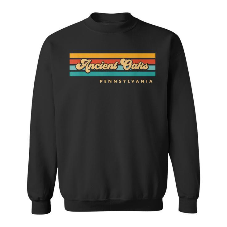 Vintage Sunset Stripes Ancient Oaks Pennsylvania Sweatshirt
