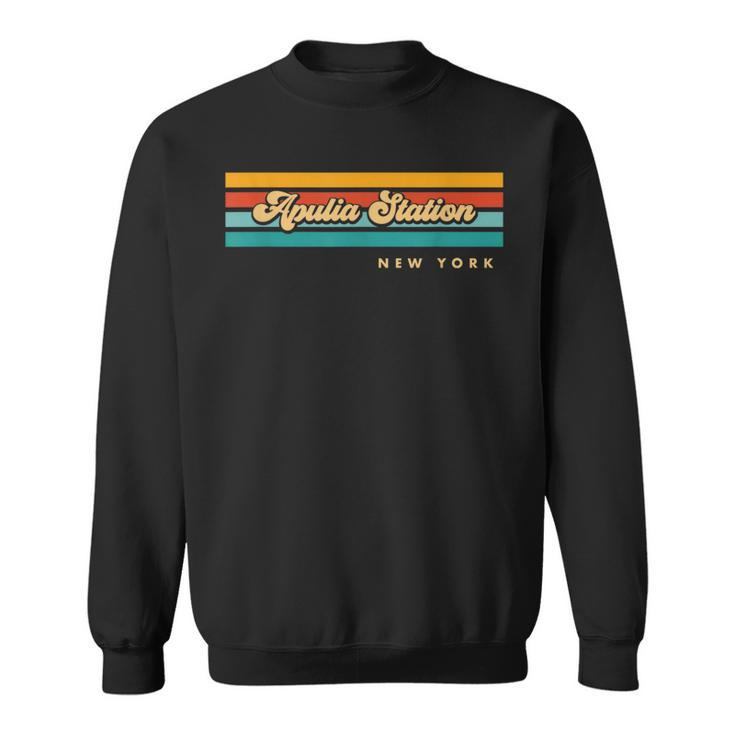 Vintage Sunset Stripes Apulia Station New York Sweatshirt
