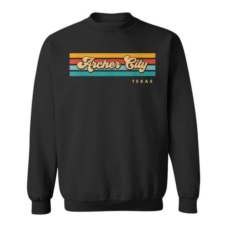 Vintage Sunset Stripes Archer City Texas Sweatshirt