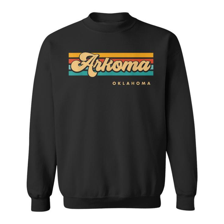 Vintage Sunset Stripes Arkoma Oklahoma Sweatshirt