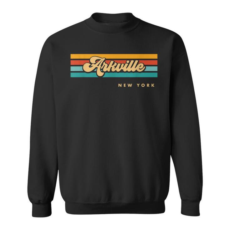 Vintage Sunset Stripes Arkville New York Sweatshirt