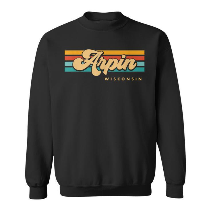 Vintage Sunset Stripes Arpin Wisconsin Sweatshirt