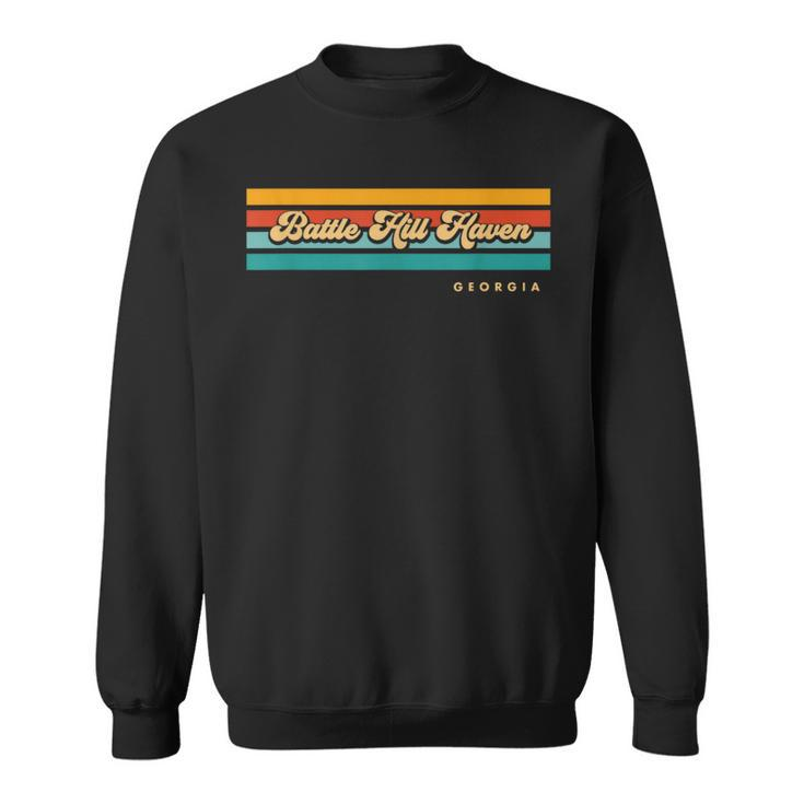 Vintage Sunset Stripes Battle Hill Haven Georgia Sweatshirt