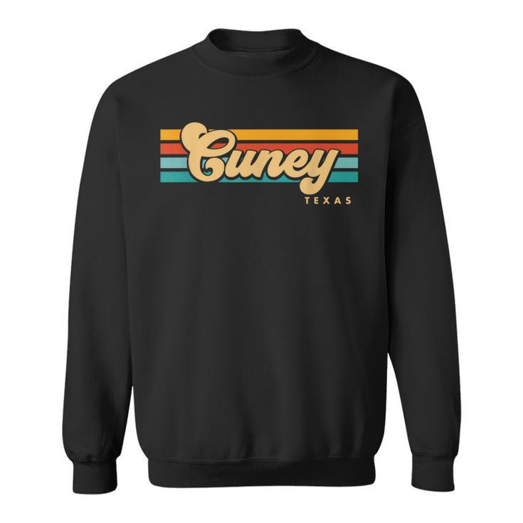 Vintage Sunset Stripes Cuney Texas Sweatshirt