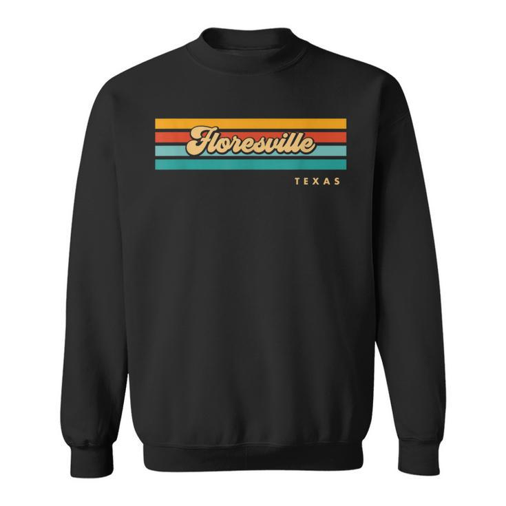 Vintage Sunset Stripes Floresville Texas Sweatshirt
