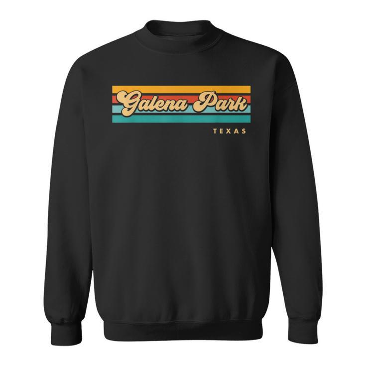 Vintage Sunset Stripes Galena Park Texas Sweatshirt