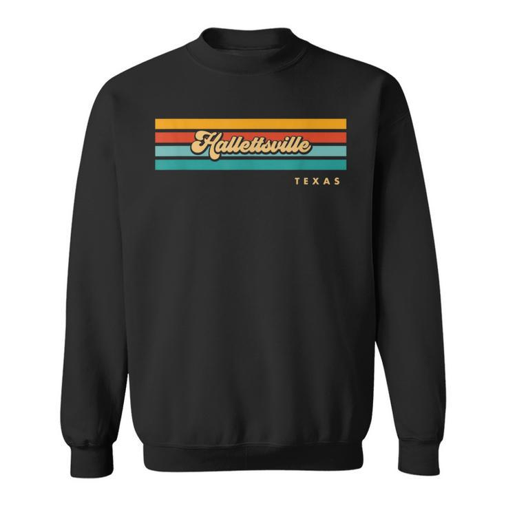 Vintage Sunset Stripes Hallettsville Texas Sweatshirt