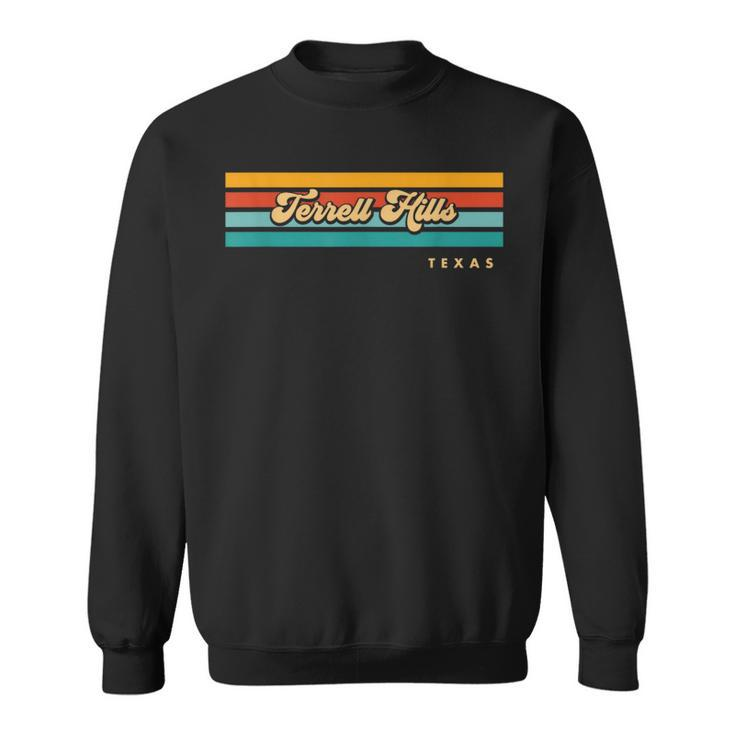 Vintage Sunset Stripes Terrell Hills Texas Sweatshirt