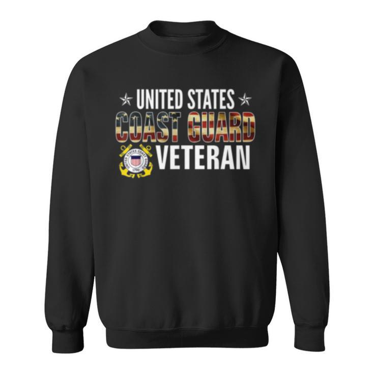 Vintage United States Coast Guard Veteran American Flag Gift  Sweatshirt