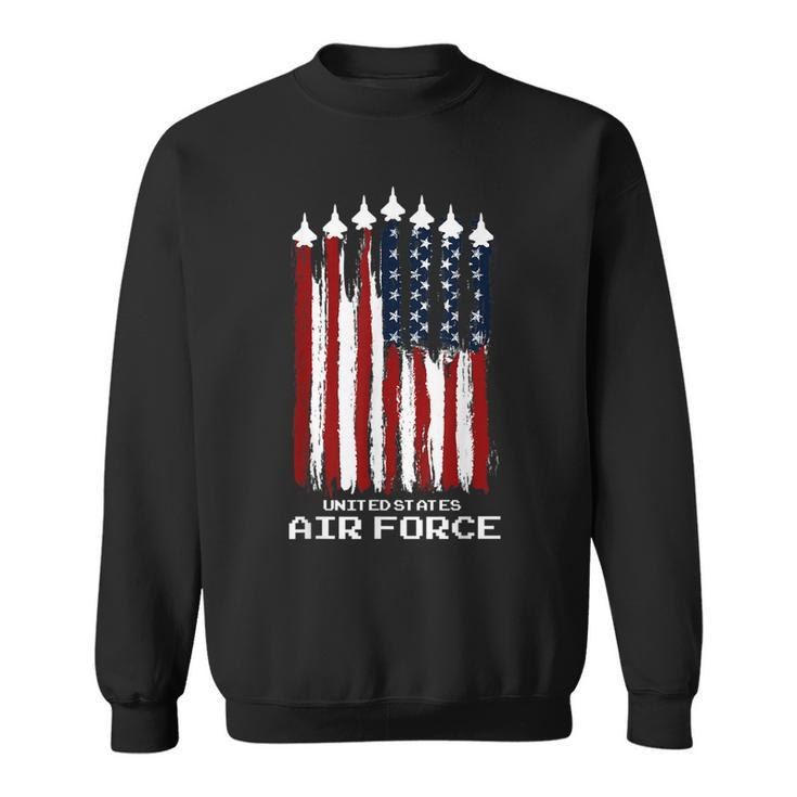 Vintage Us Air Force Veterans Usa American Flag 4Th Of July Sweatshirt