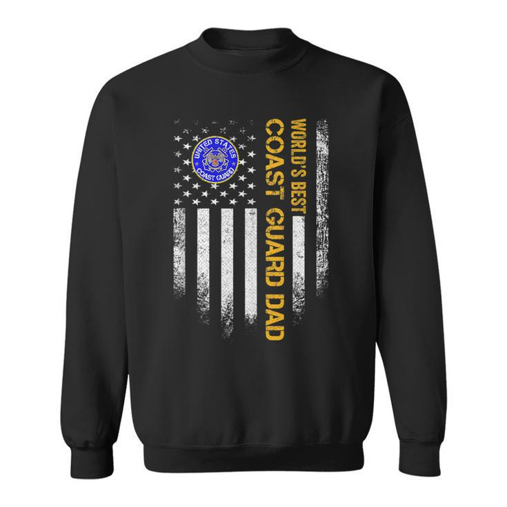 Vintage Usa American Flag Worlds Best Us Coast Guard Dad Funny Gifts For Dad Sweatshirt