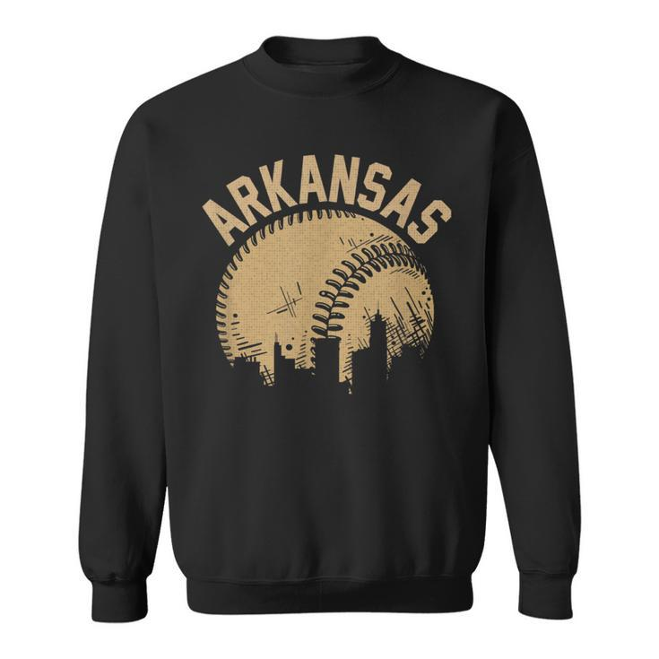 Vintage Usa State Fan Player Coach Arkansas Baseball Sweatshirt