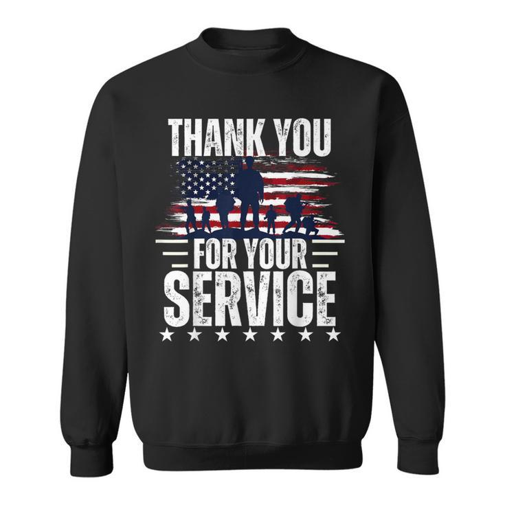 Vintage Veteran Thank You For Your Service Veteran's Day Sweatshirt
