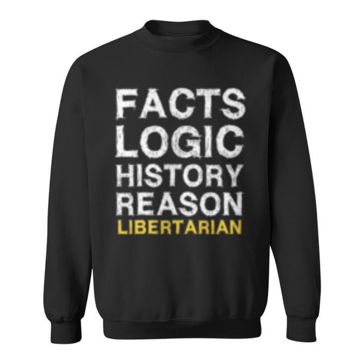 Votegold Vintage Distressed Libertarian - Facts & Logic  Sweatshirt