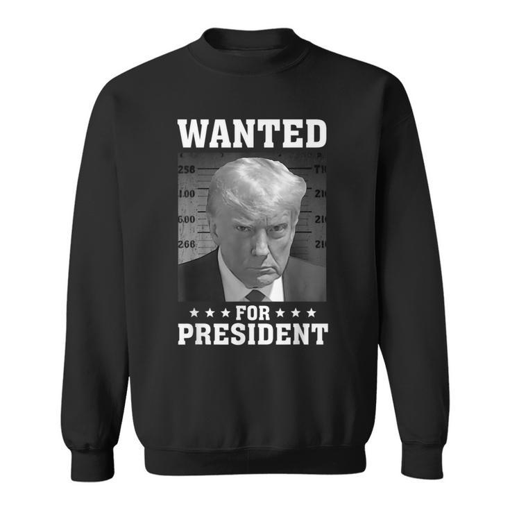 Wanted Donald Trump For President 2024 Usa Flag Vintage Sweatshirt