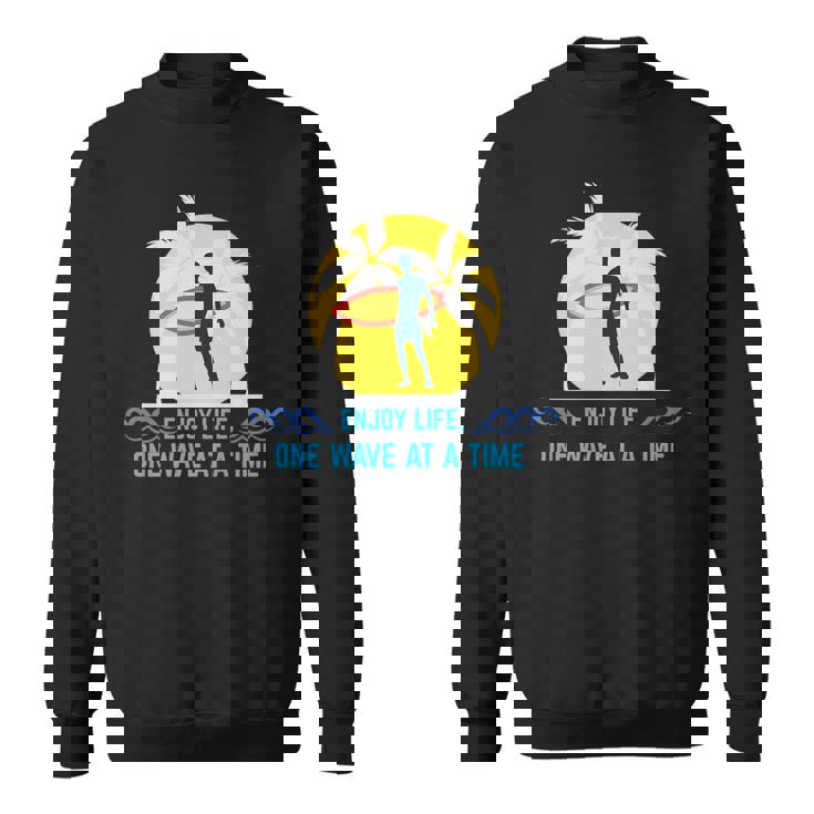 Wave Riding Windsurfer With Surfboard Sweatshirt