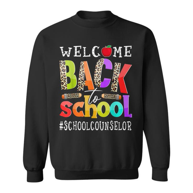 Welcome Back To School Counselor First Day Of School Leopard  Sweatshirt