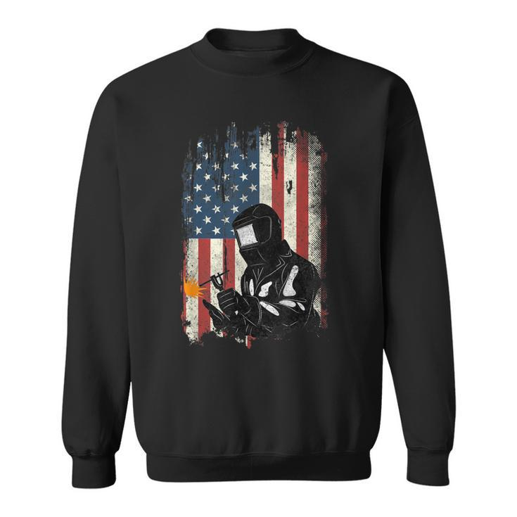 Welder American Flag Welding Usa Patriotic Father Gift Sweatshirt