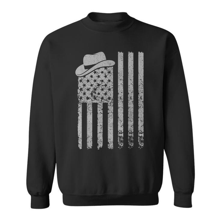 Western American Us Flag Patriotic Cowboy Men Boys Kids Usa Patriotic Funny Gifts Sweatshirt