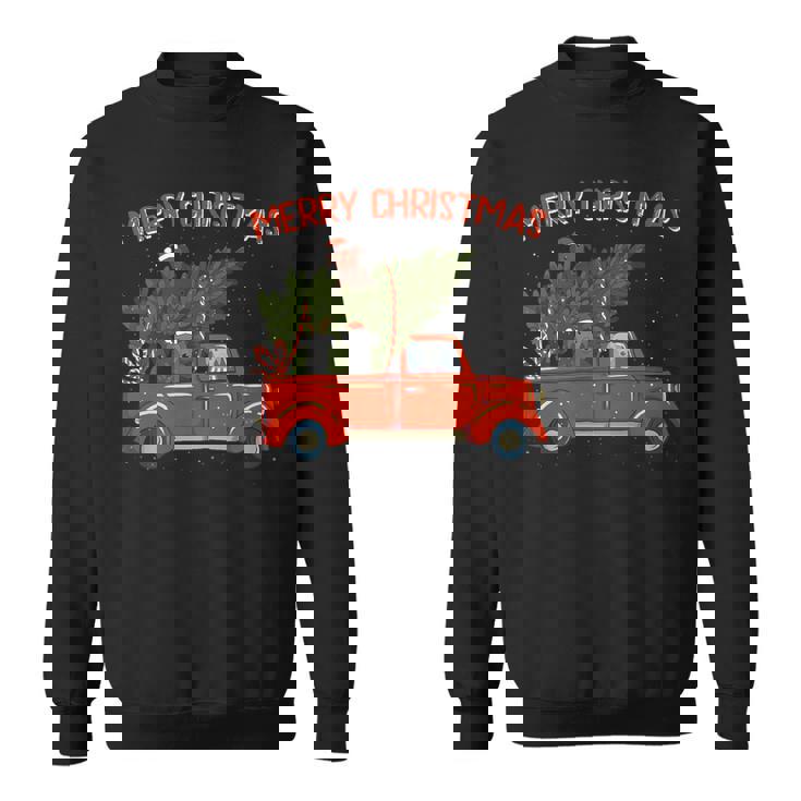 Whippet Xmas Vintage Red Pickup Retro Truck Sweatshirt