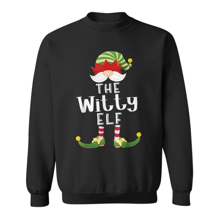 Witty Elf Group Christmas Pajama Party Sweatshirt