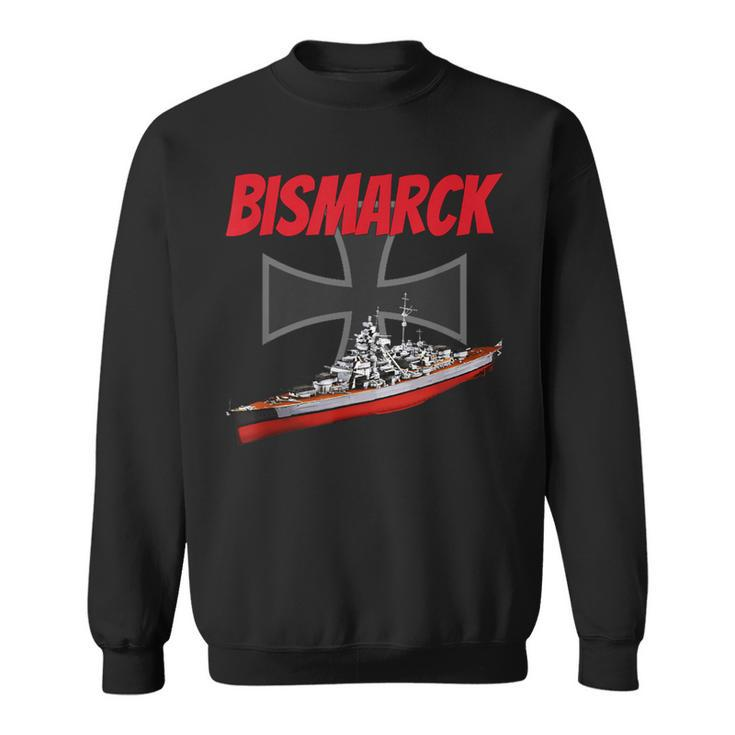 World War 2 German Bismarck Ship Model Ww2 Battleship Boys Sweatshirt