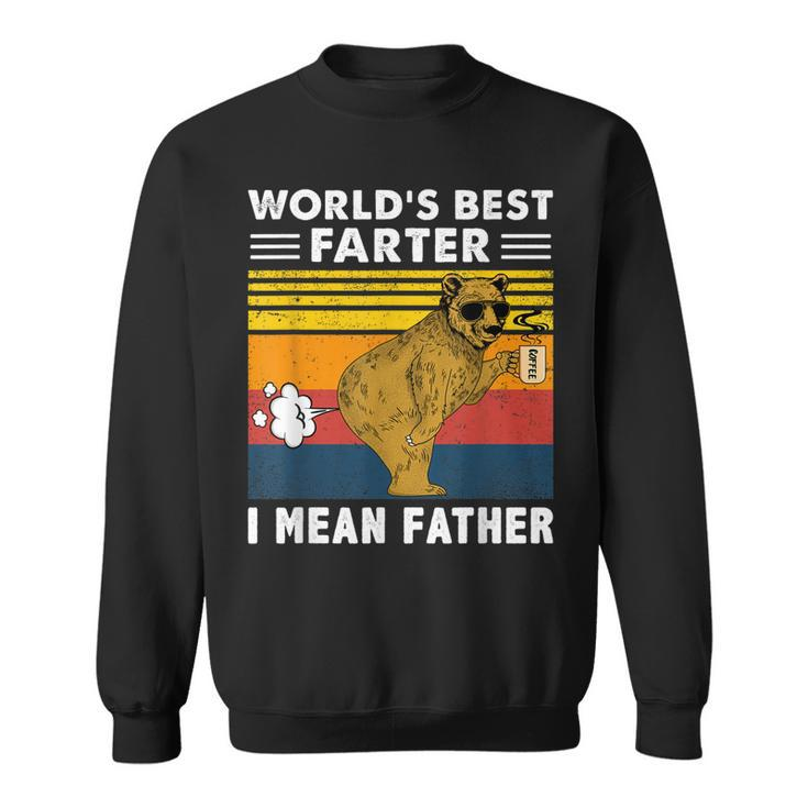 Worlds Best Farter I Mean Father Funny Bear Vintage Retro  Sweatshirt
