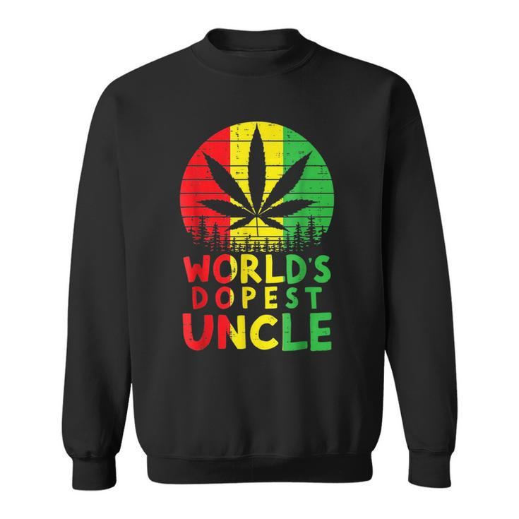 Worlds Dopest Uncle Rasta Jamaican Weed Cannabis 420 Stoner  Sweatshirt