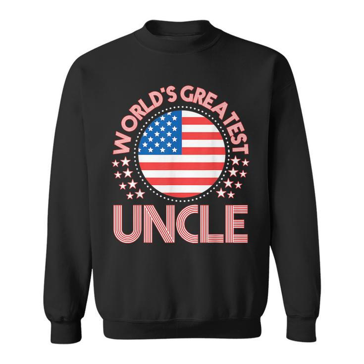 Worlds Greatest Uncle  Usa Flag   Gift Sweatshirt