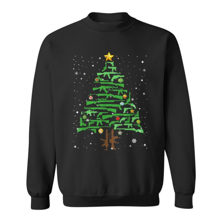 Xmas Patriotic 2Nd Amendment Gun Christmas Tree Sweatshirt