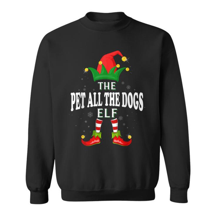 Xmas Pet All The Dogs Elf Family Matching Christmas Pajama Sweatshirt