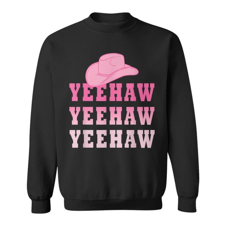 Yeehaw Cowboy Cowgirl Pink Wild Western Country Rodeo Sweatshirt