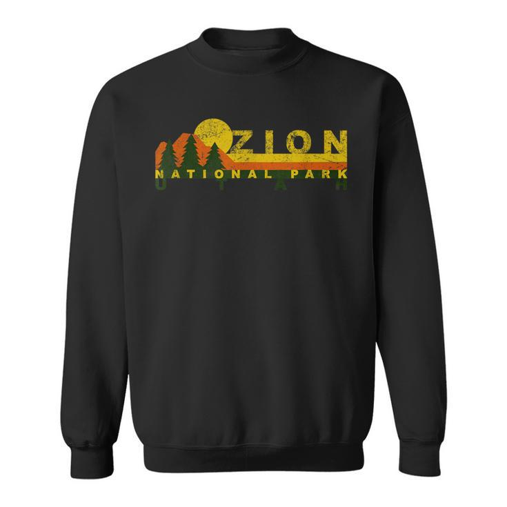 Zion National Park Sunny Mountain Treeline Sweatshirt