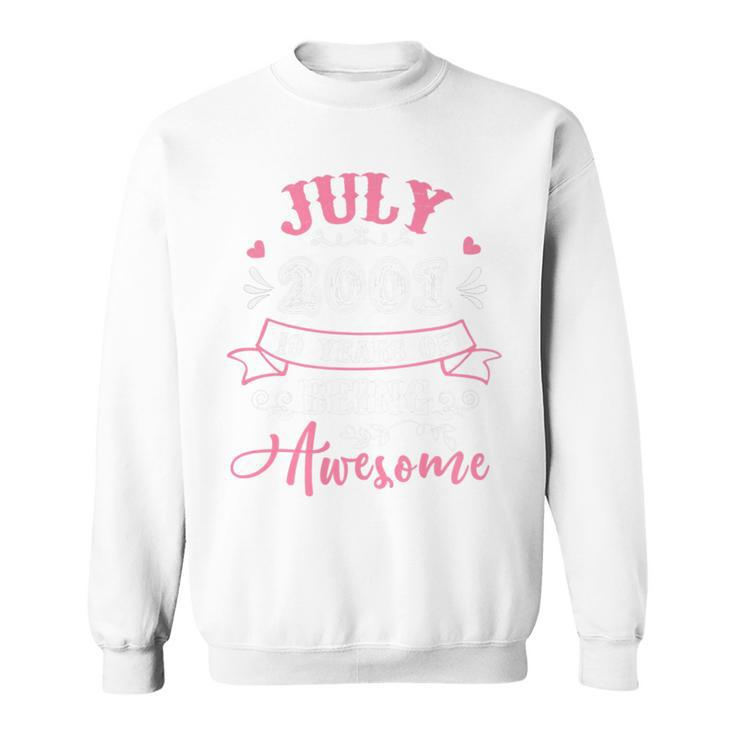 19 Yrs Old Gifts For 19Th Birthday Girl Born In 2001 July Sweatshirt