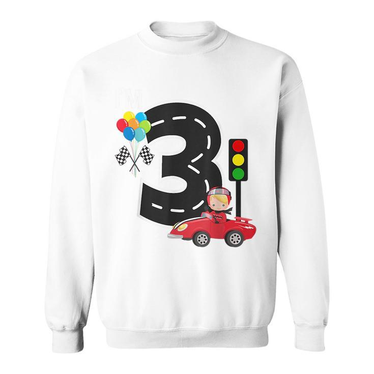 3Rd Birthday Boys Race Car Racecar  3 Year Old Sweatshirt