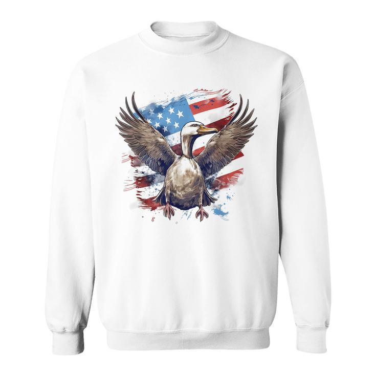 4Th Of July Us Flag Goose  Sweatshirt