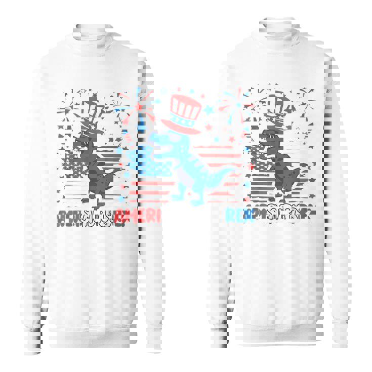 American Flag 4Th Of July T Rex Dinosaur Amerisaurus Rex Boy Dinosaur Funny Gifts Sweatshirt