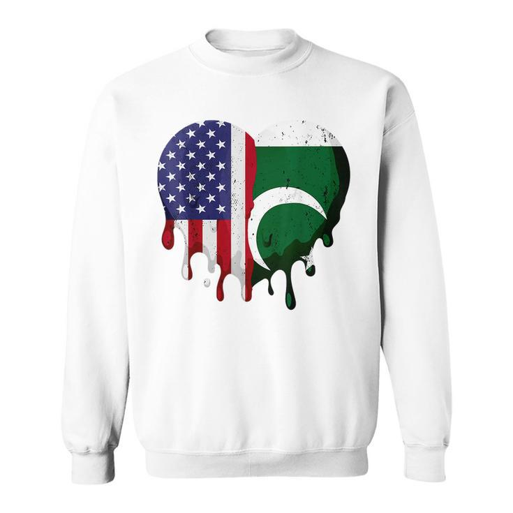 American Pakistani Heritage Month Pakistan Flag Heart  Sweatshirt