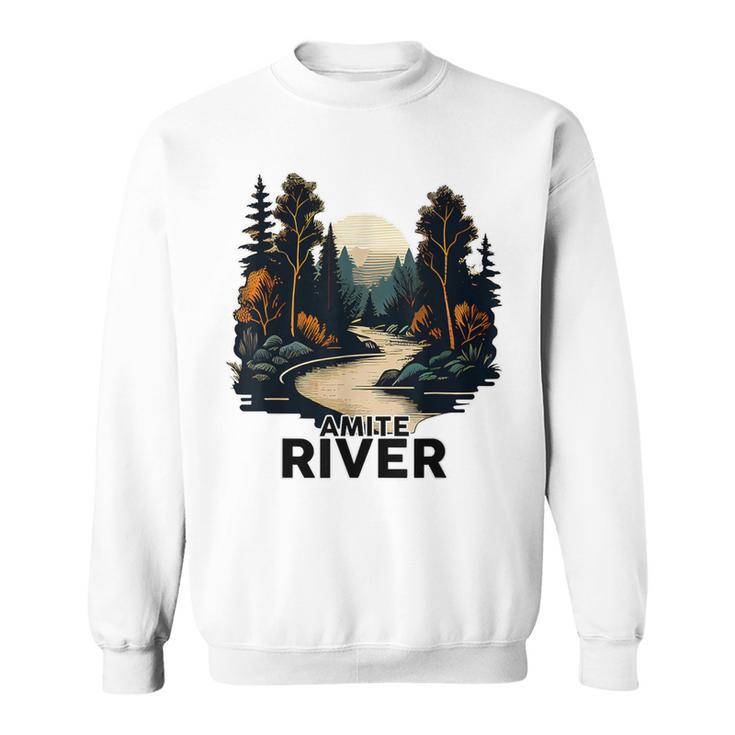 Amite River Retro Minimalist River Amite Sweatshirt